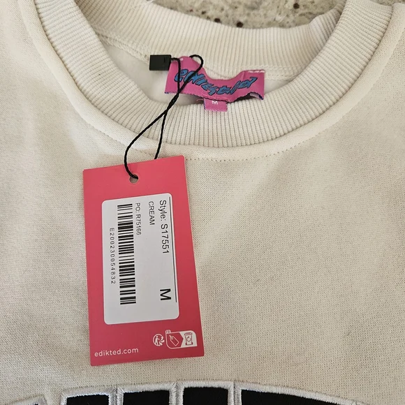EDIKTED Cream Logo Sweatshirt - Picture 3 of 3